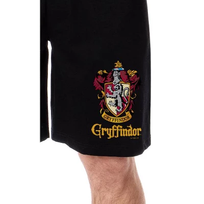 Harry Potter Mens' Hogwarts All Houses Sleep Pajama Shorts 1 Harry Potter Mens' Hogwarts All Houses Sleep Pajama Shorts
