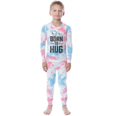 Peanuts Girls' Snoopy Born To Hug Unisex Child 2 Piece Sleep Pajama Set Multicolored 1 Peanuts Girls' Snoopy Born To Hug Unisex Child 2 Piece Sleep Pajama Set Multicolored