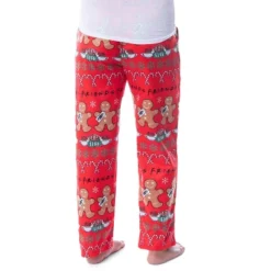 Friends The TV Series Womens' Gingerbread Central Perk Ugly Sweater Pajama Pants Red