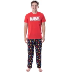 Marvel Thor Captain America Iron Man Men's Superhero Top And Pants Pajama Set Red -Sleepwear Sales Store GUEST 37c1243c b8f4 425a badc 6346eaf9ea15