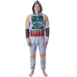 Star Wars Mens' Boba Fett Hooded Costume Union Suit One-Piece Pajama Grey -Sleepwear Sales Store GUEST 38048432 8351 4635 947f 19c465a0170e