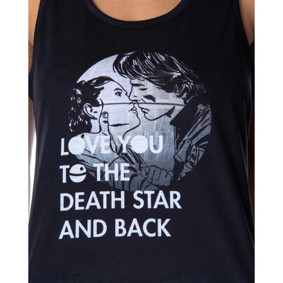 Star Wars Women's Love You To The Death Star Racerback Tank Shorts Pajama Set Black 2 Star Wars Women's Love You To The Death Star Racerback Tank Shorts Pajama Set Black - Image 2
