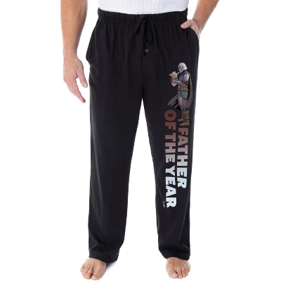 Star Wars Men's The Mandalorian Father Of The Year Father's Day Pajama Pants Black 3 Star Wars Men's The Mandalorian Father Of The Year Father's Day Pajama Pants Black - Image 3