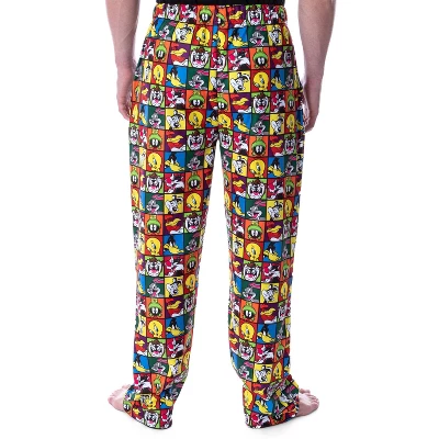 Looney Tunes Men's Character Grid Allover Print Sleep Lounge Pajama Pants Multicolored 1 Looney Tunes Men's Character Grid Allover Print Sleep Lounge Pajama Pants Multicolored