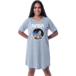 NASA Womens' Distressed Space Fashion Logo Nightgown Sleep Pajama Shirt Grey 5 NASA Womens' Distressed Space Fashion Logo Nightgown Sleep Pajama Shirt Grey -Sleepwear Sales Store GUEST 3f5c7109 3107 4de6 b6ea b8a2e9172589