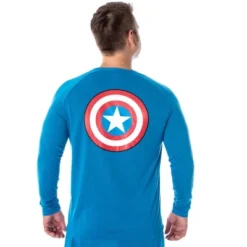 Marvel Men's Vintage Captain America Costume Raglan Top And Pants Pajama Set Captain America -Sleepwear Sales Store GUEST 402002be 301a 49e0 84e9 b04218c0781e