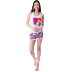 MTV Womens' Music Television Logo Sleep Pajama Set Short Tank Top Multicolored 8 MTV Womens' Music Television Logo Sleep Pajama Set Short Tank Top Multicolored -Sleepwear Sales Store GUEST 431955d8 17bc 4406 9894 d1de3b17c9aa