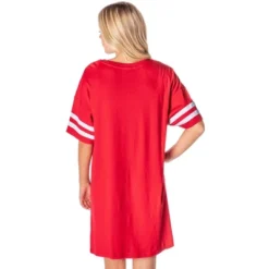 DC Comics Womens' The Flash Classic Symbol Nightgown Pajama Shirt Dress Red