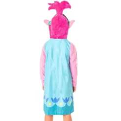 Dreamworks Trolls Movie Girls' Poppy Hooded Costume Nightgown Sleep Shirt Multicolored