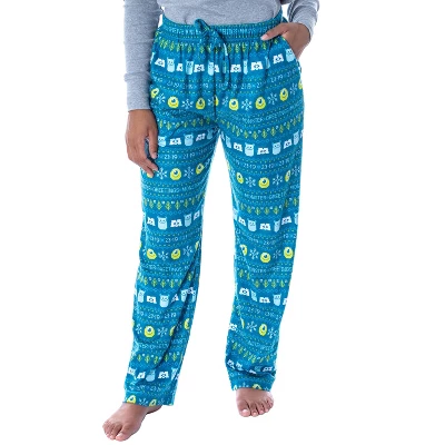 Disney Womens' Monsters Inc Sulley And Mike Ugly Sweater Pajama Pants Turquoise 4 Disney Womens' Monsters Inc Sulley And Mike Ugly Sweater Pajama Pants Turquoise - Image 4