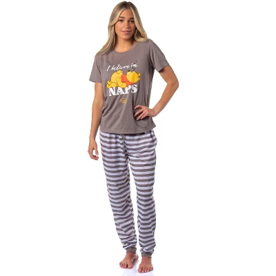 Disney Winnie-the-Pooh Women's I Believe In Naps Jogger Sleep Pajama Set Grey 3 Disney Winnie-the-Pooh Women's I Believe In Naps Jogger Sleep Pajama Set Grey - Image 3