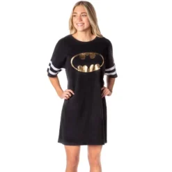 DC Comics Womens' Batman Classic Symbol Nightgown Pajama Shirt Dress Black -Sleepwear Sales Store GUEST 46db88cc 8376 4e87 af0c 580de85c27bd