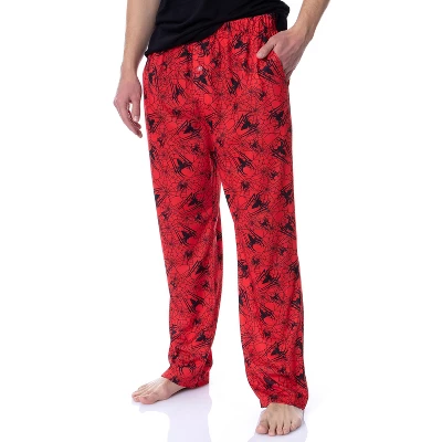 Marvel Comics Mens' Spider-Man Logo Icon Tossed Print Sleep Pajama Set Multicolored 2 Marvel Comics Mens' Spider-Man Logo Icon Tossed Print Sleep Pajama Set Multicolored - Image 2