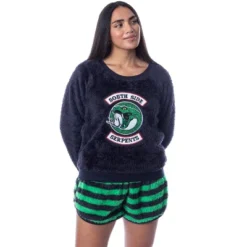Riverdale Womens' Southside Serpents Sweater And Shorts Sleep Pajama Set Black -Sleepwear Sales Store GUEST 48aaa74e 2727 4d4f b7da f54bccc18333