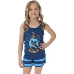 Harry Potter Big Girls' Hogwarts House Crest Racerback Tank And Shorts Pajama Lounge Set -Sleepwear Sales Store GUEST 48d8b96d ea37 4cfc 9188 8079afc12536