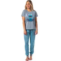 Disney Women's Lilo & Stitch Ohana Jogger Sleep Pajama Set For Adults Grey -Sleepwear Sales Store GUEST 49298980 e0be 4abc 8c97 fe38c5751151
