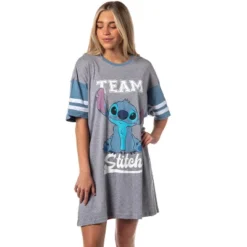 Disney Womens' Lilo & Stitch Team Stitch Nightgown Pajama Shirt Dress Grey 9 Disney Womens' Lilo & Stitch Team Stitch Nightgown Pajama Shirt Dress Grey -Sleepwear Sales Store GUEST 4a76c3e5 6ad6 45b4 a229 32cfe80628cf