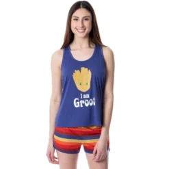 Marvel Womens' I Am Groot Guardians Of The Galaxy Pajama Set Short Tank Top Multicolored -Sleepwear Sales Store GUEST 4b2163dc 55e6 4467 a57b 2c3b2fb77269