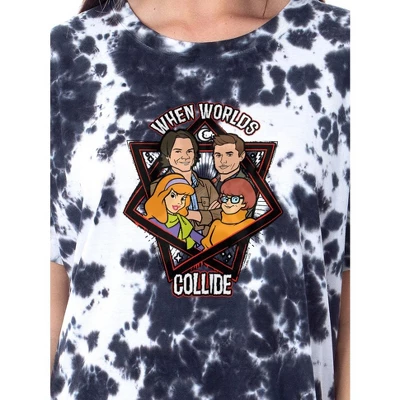 Supernatural Womens' Scoobynatural Worlds Collide Nightgown Pajama Shirt Multicolored 1 Supernatural Womens' Scoobynatural Worlds Collide Nightgown Pajama Shirt Multicolored
