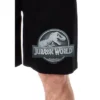 Jurassic World Mens' Dinosaur Film Movie Park Logo Sleep Pajama Shorts Black