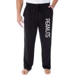 Peanuts Mens' Classic Movie Comic Logo Sleep Pajama Pants Loungewear Black -Sleepwear Sales Store GUEST 4f224b8a b509 4807 a55b d117c7e920ea