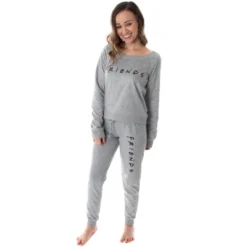 Friends TV Show Logo Juniors' Comfy Shirt And Pants Jogger Pajama Set Classic Friends Logo -Sleepwear Sales Store GUEST 50f60c4b 2c83 4848 ba46 1a54f560e727