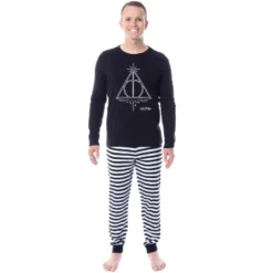 Harry Potter Wizarding World Deathly Hallows Adult Unisex Pajama Set Black -Sleepwear Sales Store GUEST 5167c11a a8d5 44f1 bb5d bcb29d05900d