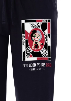 Disney Womens' Villains Cruella De Vil It's Good To Be Bad Pajama Pants Black 2 Disney Womens' Villains Cruella De Vil It's Good To Be Bad Pajama Pants Black - Image 2