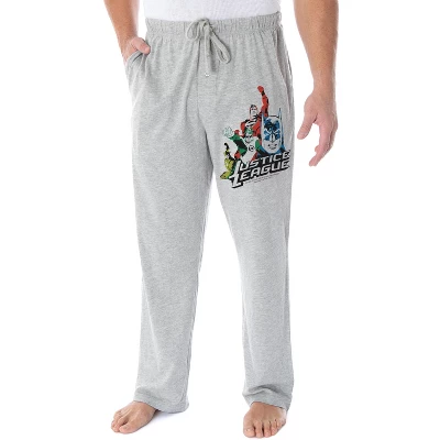 DC Comics Men's Justice League Superheroes Loungewear Sleep Pajama Pants Heather Grey 3 DC Comics Men's Justice League Superheroes Loungewear Sleep Pajama Pants Heather Grey - Image 3