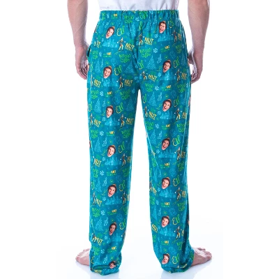 Elf The Movie Men's Son Of A Nut Cracker Allover Loungewear Pajama Pants Green 3 Elf The Movie Men's Son Of A Nut Cracker Allover Loungewear Pajama Pants Green - Image 3