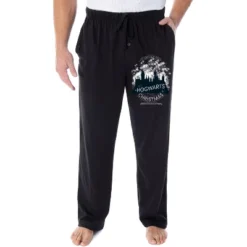 Harry Potter Men's I'D Rather Stay At Hogwarts This Christmas Pajama Pants Black -Sleepwear Sales Store GUEST 58103c67 2800 4b61 897c bd10b741d99b