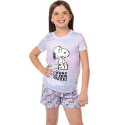Peanuts Girls' I Woke Up This Cute Snoopy Tie-Dye Sleep Pajama Set Shorts Multicolored -Sleepwear Sales Store GUEST 5950e5d0 71e4 4b09 a906 9e9613f3cdac