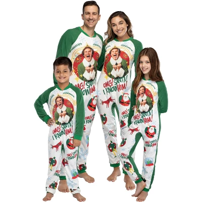 Elf The Movie Kids' OMG Santa! I Know Him! One Piece Sleeper Pajama 6 Elf The Movie Kids' OMG Santa! I Know Him! One Piece Sleeper Pajama - Image 6