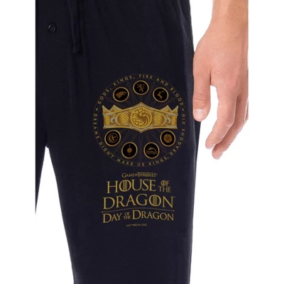 Game Of Thrones House Of The Dragon Mens' Day Of The Dragon Pajama Pants Black 1 Game Of Thrones House Of The Dragon Mens' Day Of The Dragon Pajama Pants Black