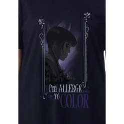 Wednesday Womens' I'm Allergic To Color Nightgown Sleep Pajama Shirt Black