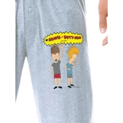 MTV Mens' Beavis And Butt-Head Characters Logo TV Show Sleep Pajama Pants Grey