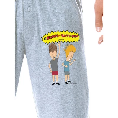 MTV Mens' Beavis And Butt-Head Characters Logo TV Show Sleep Pajama Pants Grey 1 MTV Mens' Beavis And Butt-Head Characters Logo TV Show Sleep Pajama Pants Grey