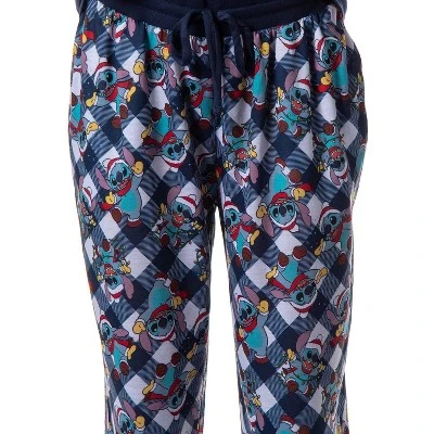 Disney Women's Lilo & Stitch Christmas Character Jogger Sleep Pajama Set Multicolored 2 Disney Women's Lilo & Stitch Christmas Character Jogger Sleep Pajama Set Multicolored - Image 2