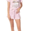 Gilmore Girls Womens' Coffee Life's Short Sleep Pajama Set Shorts Pink