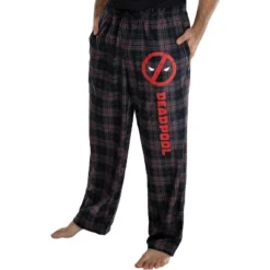 Marvel Mens' Deadpool Logo Plaid Lounge Pajama Pants Grey -Sleepwear Sales Store GUEST 6104835b 00b8 4643 b7c2 9322375b997b