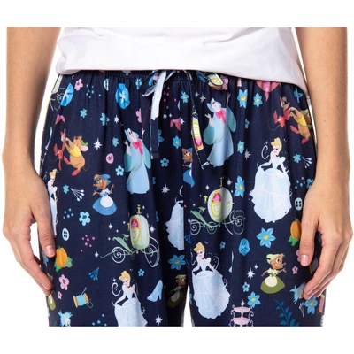 Disney Womens' Princess Cinderella Bibbidi-Bobbidi-Boo Sleep Pajama Pants Black 2 Disney Womens' Princess Cinderella Bibbidi-Bobbidi-Boo Sleep Pajama Pants Black - Image 2