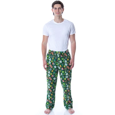 Star Wars Mens' Holly Jolly Helmet Toss Print Lounge Pajama Pants Green 1 Star Wars Mens' Holly Jolly Helmet Toss Print Lounge Pajama Pants Green