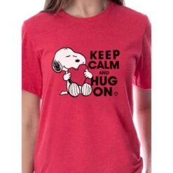 Peanuts Womens' Snoopy Keep Calm And Hug On Valentines Sleep Pajama Set