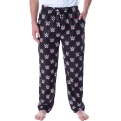 WWE Men's Allover WWE Logo Pattern Adult Loungewear Sleep Pajama Pants Black -Sleepwear Sales Store GUEST 683d1b8f 3d34 4899 95f2 34c6d5cbf76f