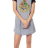 Harry Potter Juniors' Wizarding World Hogwarts Crest Sleep Pajama Nightgown Grey