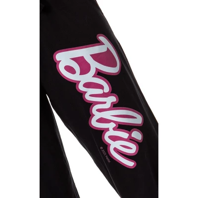 Mattel Womens' Classic Barbie Logo Icon Print Sleep Pajama Pants Black 2 Mattel Womens' Classic Barbie Logo Icon Print Sleep Pajama Pants Black - Image 2