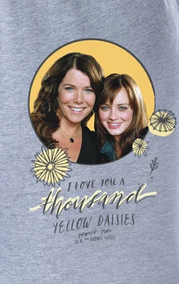 Gilmore Girls Womens' Yellow Daisies Rory Lorelai Sleep Jogger Pajama Pants Grey 2 Gilmore Girls Womens' Yellow Daisies Rory Lorelai Sleep Jogger Pajama Pants Grey - Image 2