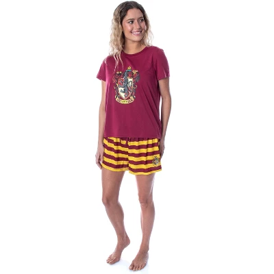 Harry Potter Women's Hogwarts Castle Shirt And Shorts Pajama Set - All 4 Houses 1 Harry Potter Women's Hogwarts Castle Shirt And Shorts Pajama Set - All 4 Houses