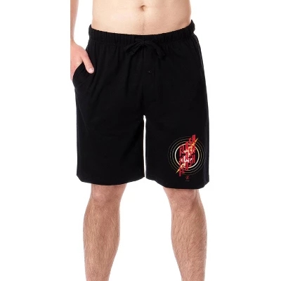 DC Comics Mens' Classic The Flash Lightning Bolt Sleep Pajama Shorts Black 3 DC Comics Mens' Classic The Flash Lightning Bolt Sleep Pajama Shorts Black - Image 3