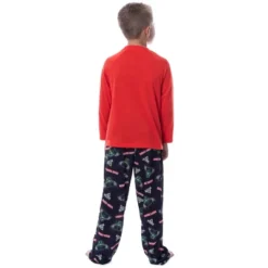 Monster Jam Boys' Grave Digger Raglan Sleep Pajama Set Shirt Pants Black